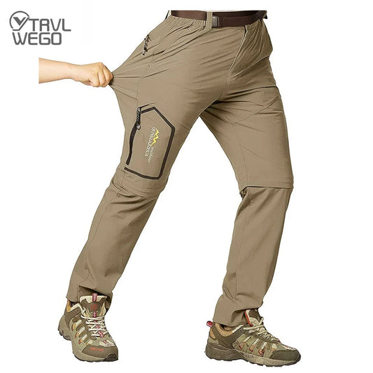 Spring Hiking Tactical Pants Men Waterproof Detachable Fishing Wear Climbing Clothes Quick Dry Anti-UV Trousers