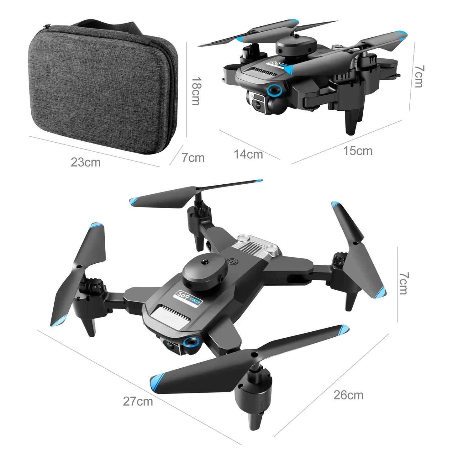 S69MAX Drone 4K Professional 8K With Wide Angle Dual HD Camera Foldable RC Helicopter WIFI FPV Height Hold Quadcopter Toys Gifts