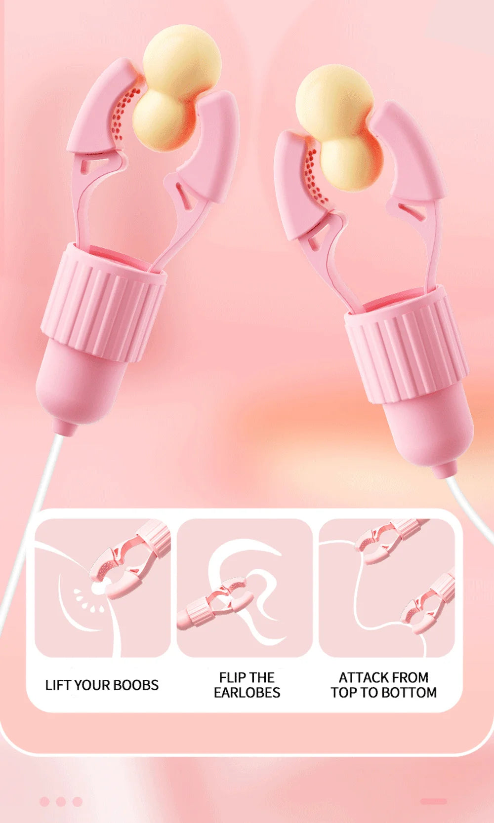 Sucking Vibrating Nipple Clamp Tongue Licking Vibrator For Women Breast Massage Labia Clitoris Clip Stimulation Massager Sex Toy