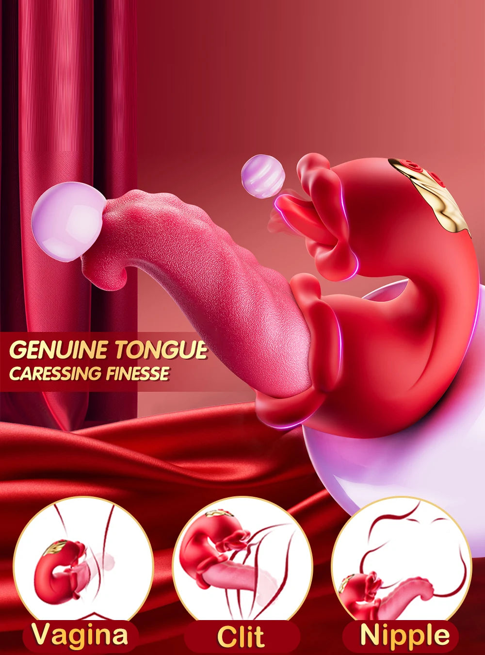 Vibrator Adult Sex Toys for Women Female Masturbation Tools Mouth Tongue Licking Sucking Vibrators G Spot Clit Anal Stimulation