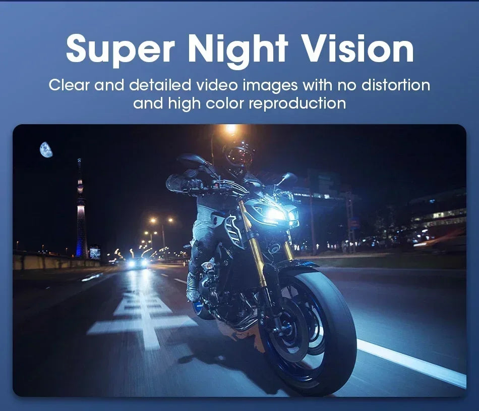Srnubi 7 inch Portable Motorcycle DVR LCD Display GPS IPX7 Waterproof For Wireless Apple CarPlay Android Auto Airplay Monitor