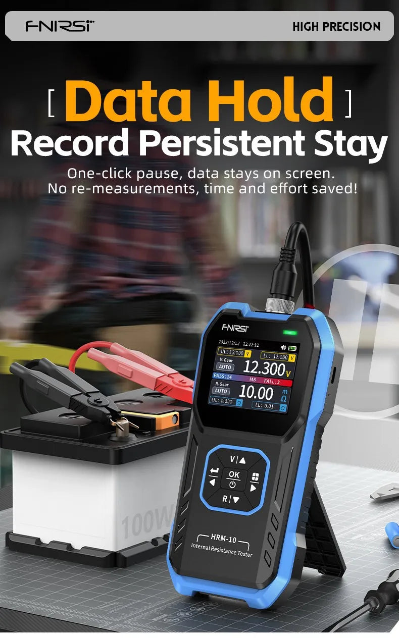FNIRSI HRM-10 18650 Battery Voltage Internal Resistance Tester High-precision Trithium Lithium lron Phosphate Battery Tester