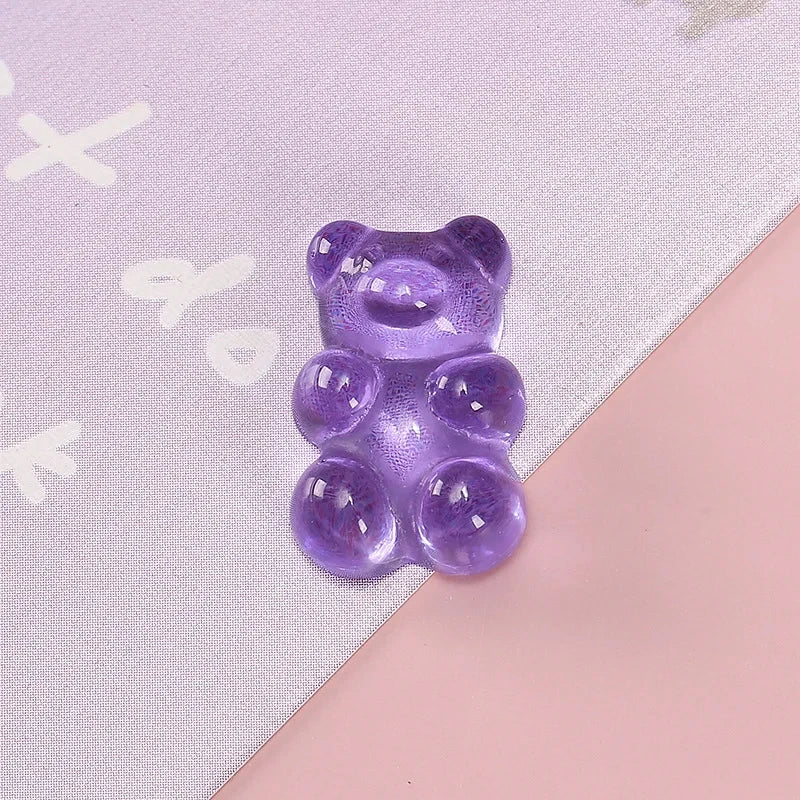 50pcs 3D Cartoon Jelly Bear Nail Art Resin Charms Rhinestones Kawaii Accessories Press on Nails Decorations DIY Supplies Parts