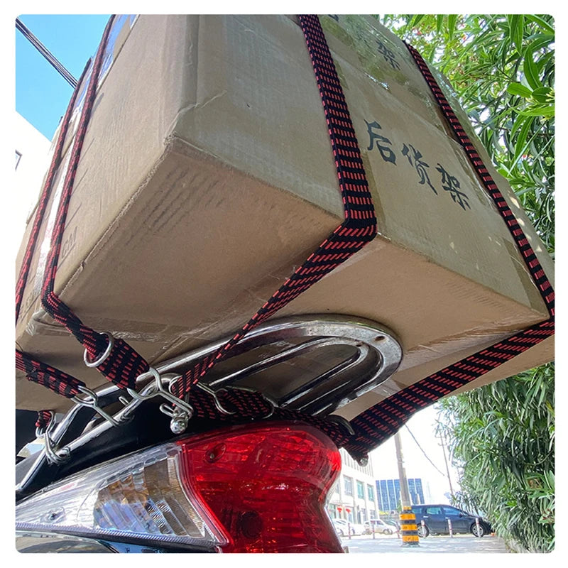 Motorcycle Bicycle Elastics Rubber Luggage Rope Cord Hooks Bikes Rope Tie Luggage Roof Rack Strap Fixed Band Moto Accessories