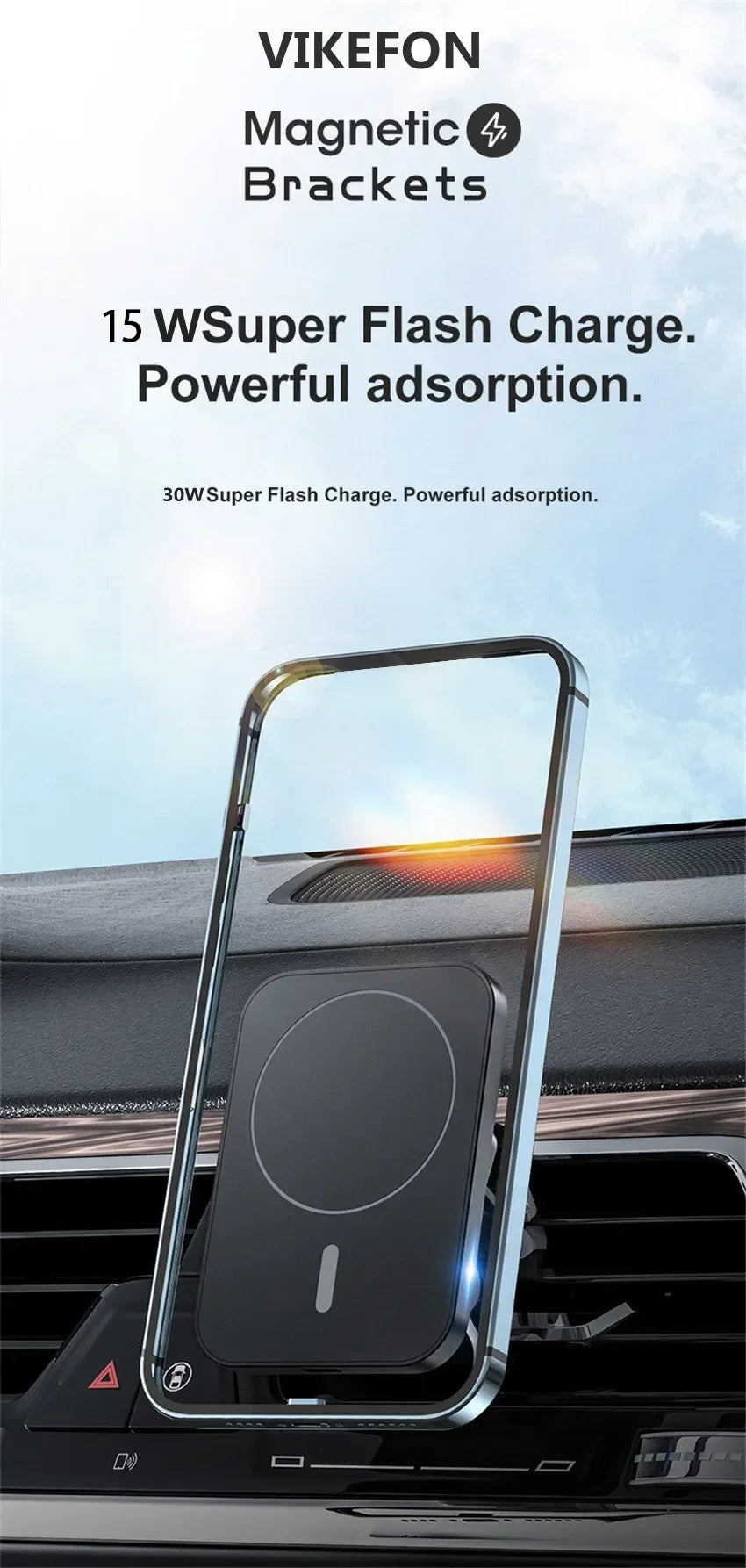 Magnetic Wireless Charger Car Air Vent Stand Phone Holder 15W Magnet Car Fast Charging Station For iPhone 12 13 14 Pro Max Mini