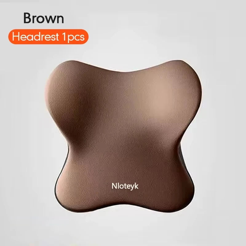 Car Memory Foam Headrest Car Neck Pillow Lumbar Waist Cushion Universal Waist Support Car Seat Pillow Accessories Interiors
