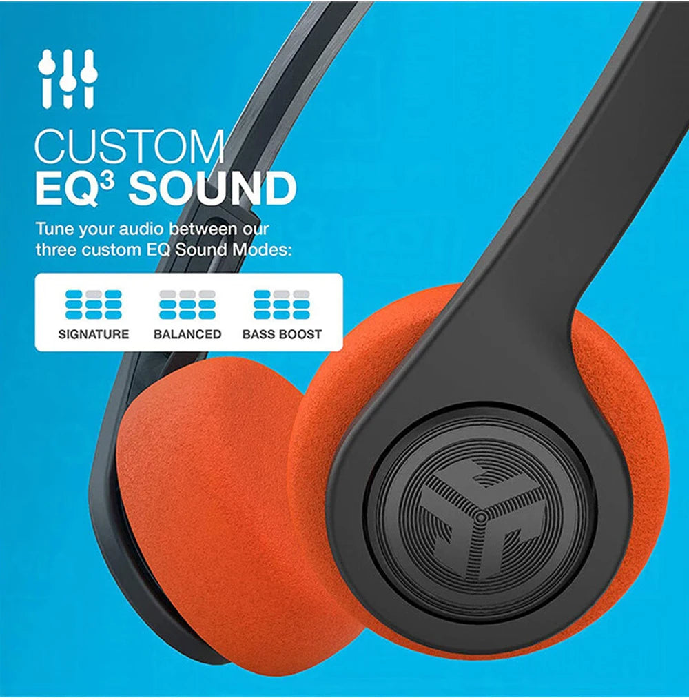 JLab Rewind Wireless Retro Headphones 12H Playtime/Custom EQ3/with Mic Noise Isolation Old-school Rock Bluetooth Headset