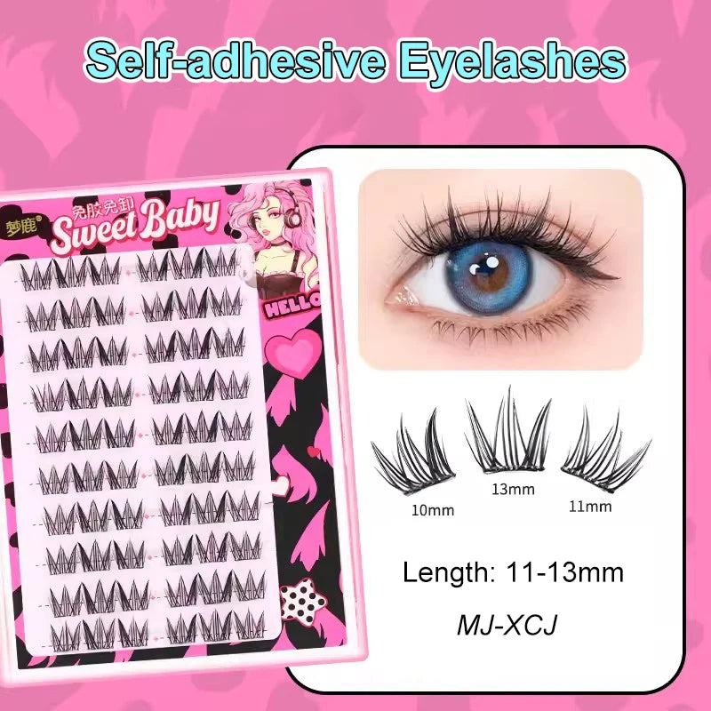 Self Adhesive Eyelashes Cluster Lashes No Glue Individual Lashes  Soft  Idol Lash Clusters Reusable Self Adhesive Lashes
