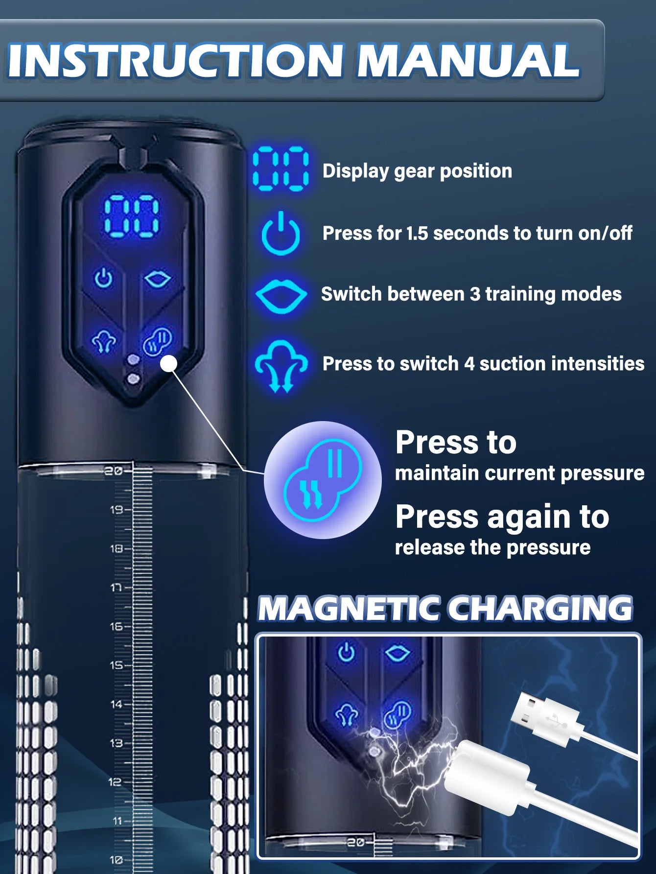 Electric Penis Pump Sex Toys for Men Penis Extension Automatic IPX7 Penis Water Pump Penis Enlargement Dick Erection Penis Train