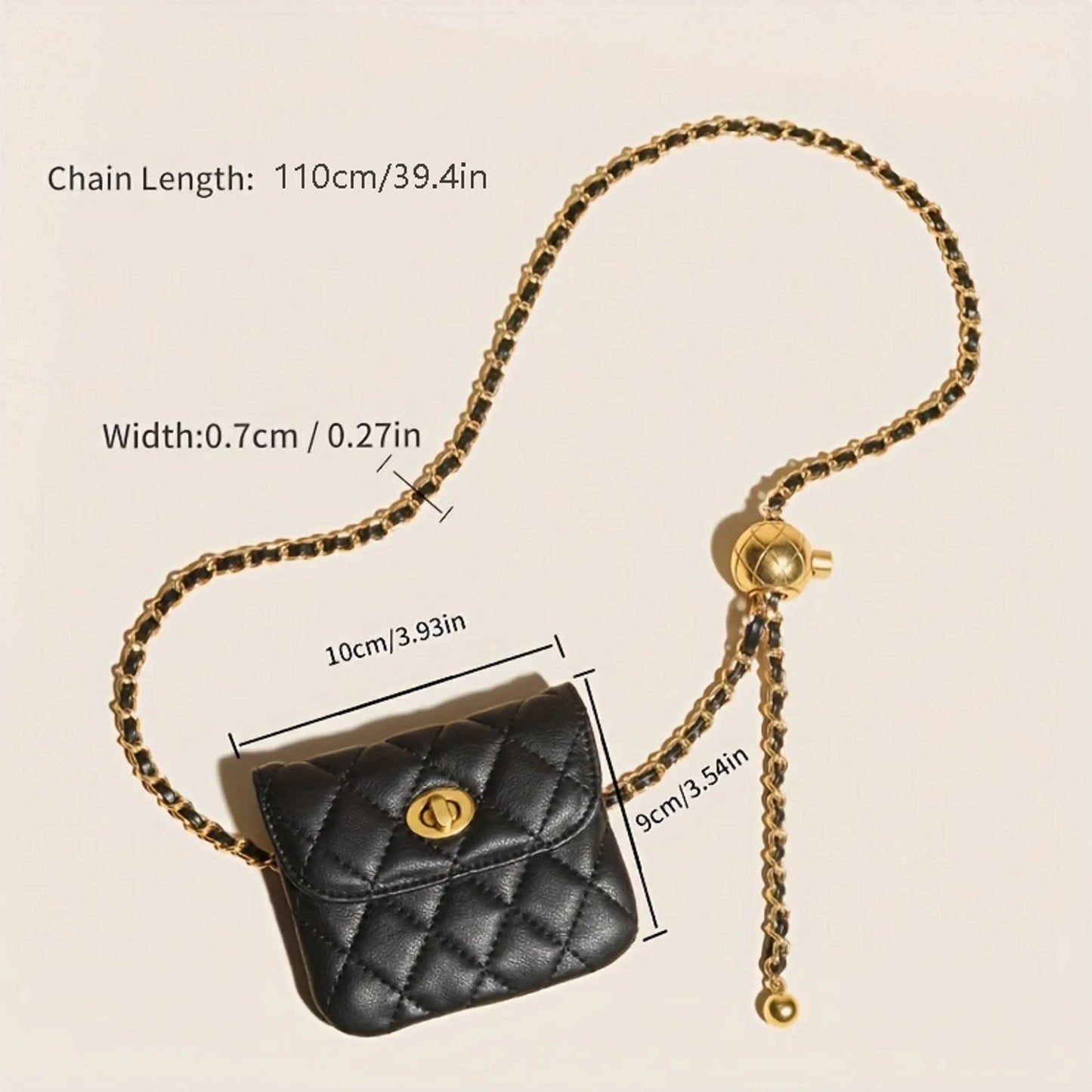 Leather Chain Waist Bag Shoulder Strap WOMEN'S Crossbody Bag Waist Wallet Fashion Waist Bag Detachable Play Waist Belt