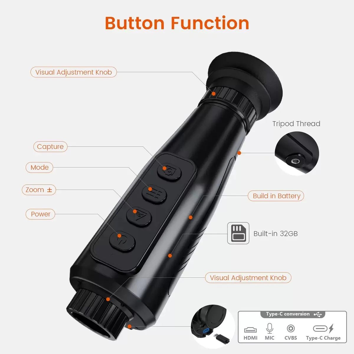 Infrared Night Vision Binoculars Naked Eye 3D VR Digital Tactical Telescope Camera for Hunting with Compass