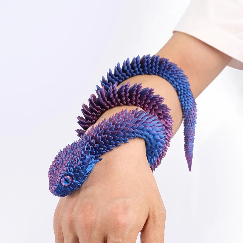 63cm 3D printed viper decoration, glowing figures with movable joints, animal models that can swing, household bookshelf toys