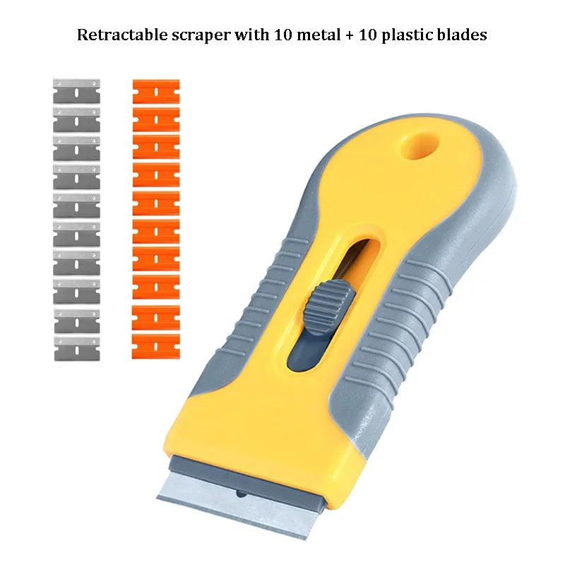 21Pcs/set Razor Blade Scraper for Car Glass with Extra Blades Car Sticker Lables Remover Tool Window Glass Cleaning Squeegee