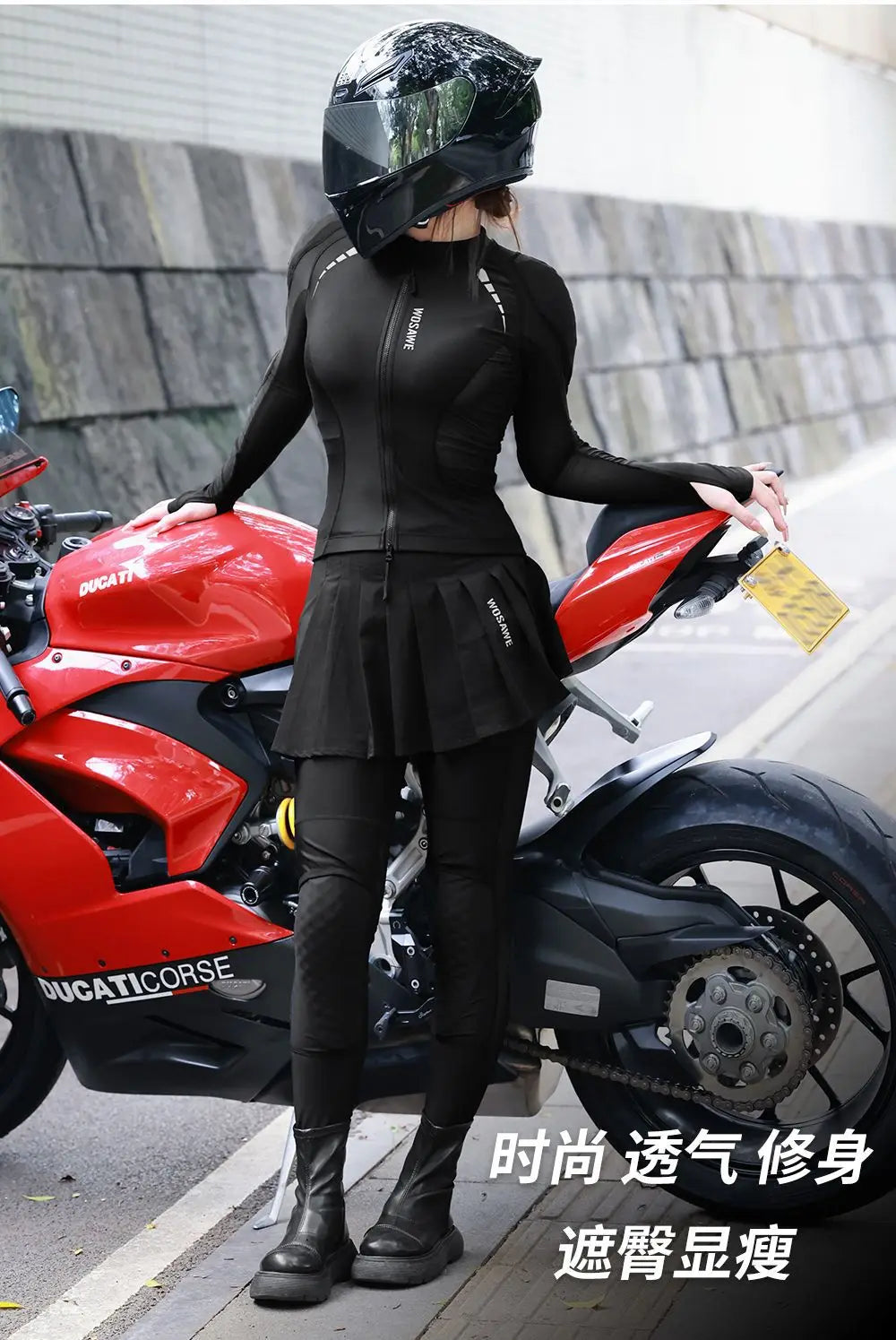 Knight suit women's spring/summer cycling wear Breathable motorcycle protection soft protective jacket top culottes
