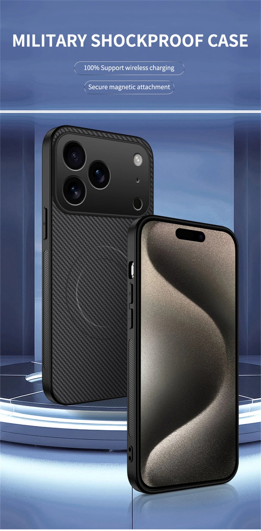 Luxury Ultra Thin Carbon Fbier Magnetic Leather Case for iPhone 17 16 15 14 13 Pro Max 17Air 16E Magsafe Wireless Charging Cover