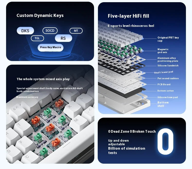 MCHOSE ACE68 Air Magnetic Keyboard Magnetic Switch 8k Polling Rate 128k Scanning Rate RGB Light Box Customized Gaming Keyboard