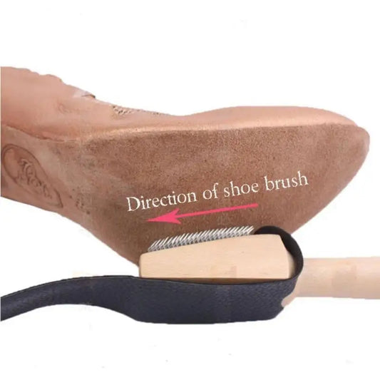 Wood Handle Ballroom Suede Soles Latin Salsa Dance Shoe Cleaning Brushes