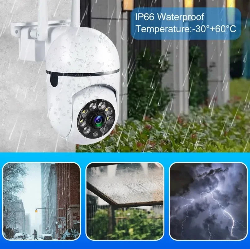 CCTV Wifi Camera Wireless Security Surveillance Cameras Outdoor 4X Digital Zoom Night Color AI Smart Tracking Two Way Audio IP66