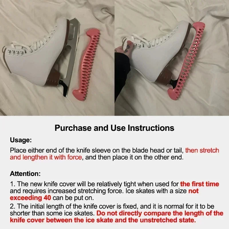 Adjustable TPU Ice Skating Blade Covers Walkable Figure Skate Ice Skate Hockey Skates Prevent Puncture Scalable Blade Sleeve