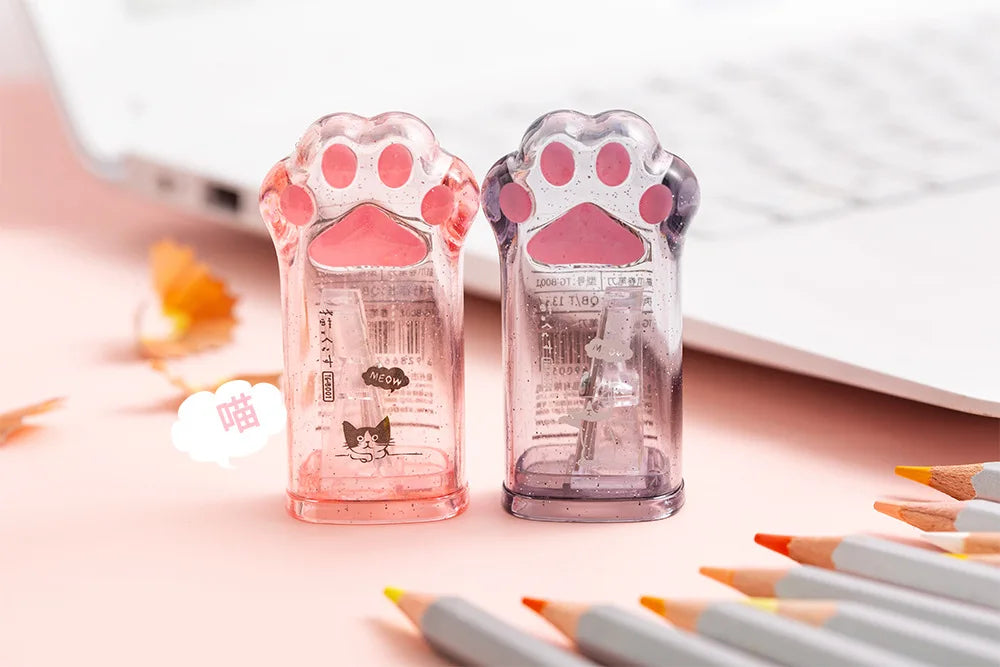 Kawaii Cat Paw Shaped Pencil Sharpener Stationery Kids Gift  Cute School Supplies  Korean Stationery