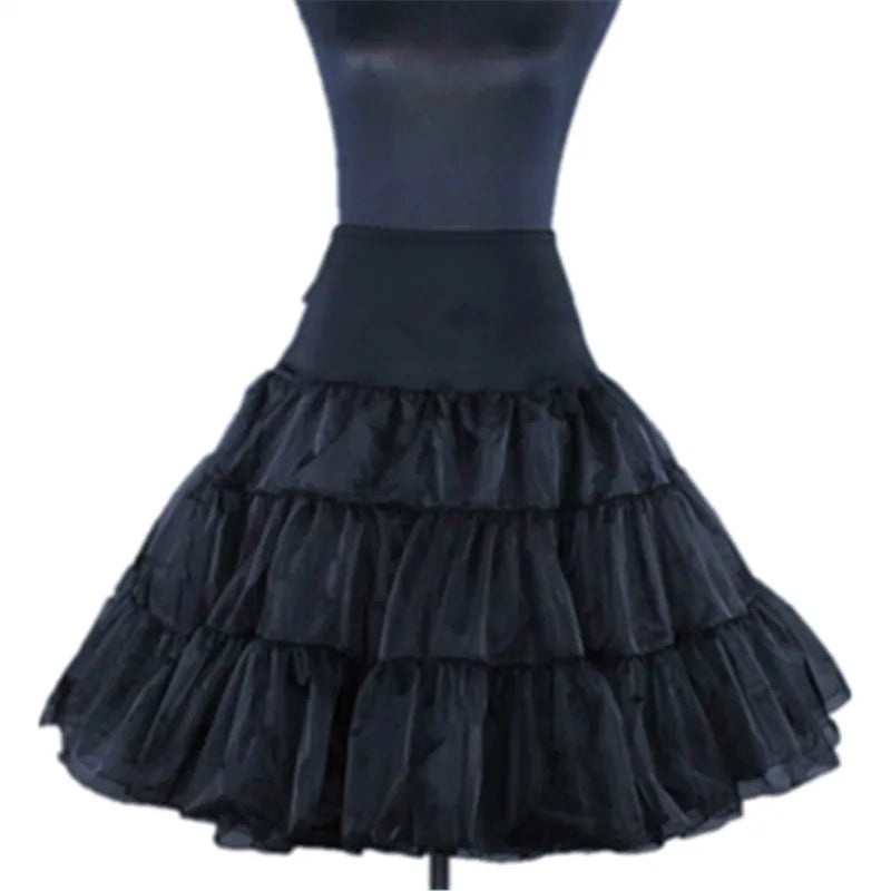 White Black Crinoline Underskirt Skirt 2-layers Of Lace Petticoat Women Fluffy Tutu Skirt For Mini Skirt Rock Ladies Club Outfit