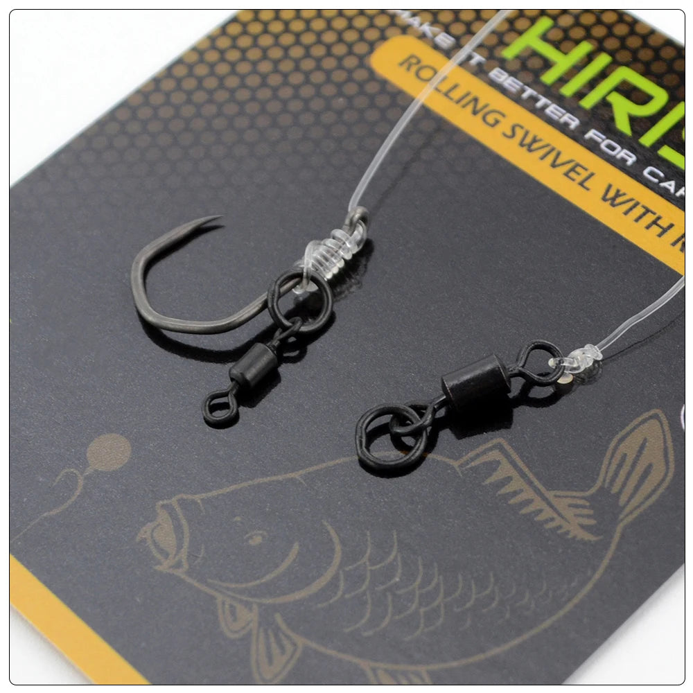 Hirisi 20 Piece Carp Fishing Swivels Snaps with Solid Ring Quick Change Fishing Hook Swivels AE044 Fishing Accessories