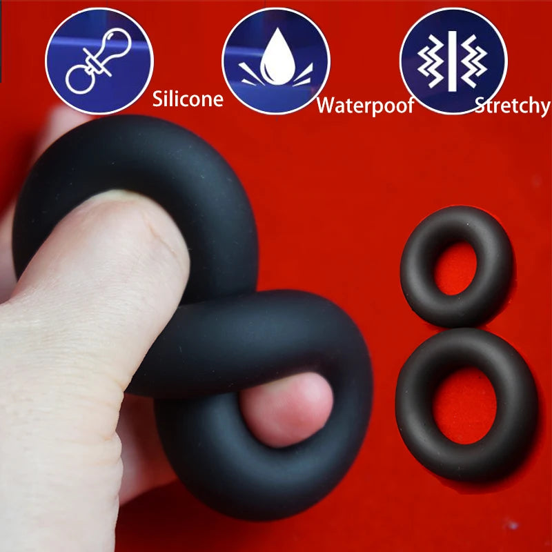 Squeeze Dick Dleay Penis Cock Rings,Silicone Cockring Penisring,Tug Scrotum Testicle Ball Stretcher,Sex Toys for Men