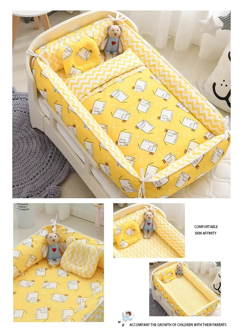 Newborn Bed Folding Baby Sleeping Nest Crib Travel Playpen Mattress Child Toddler Playpens Photography Cama Bebe with Pillow