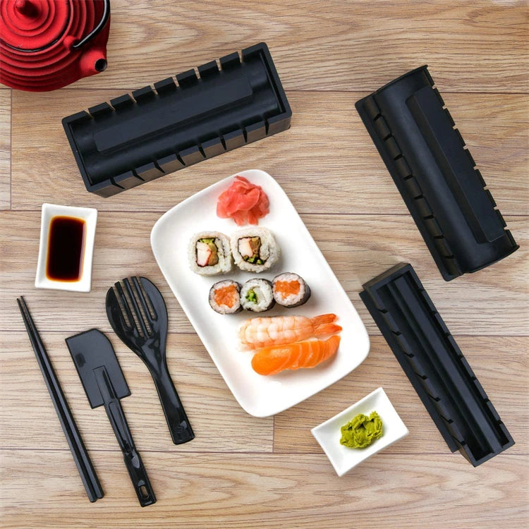 10 Pcs Sushi Maker Kit DIY Sushi Mold Press with Sushi Rice Roll Mold Sushi Maker Rice Roll Mold KC0473