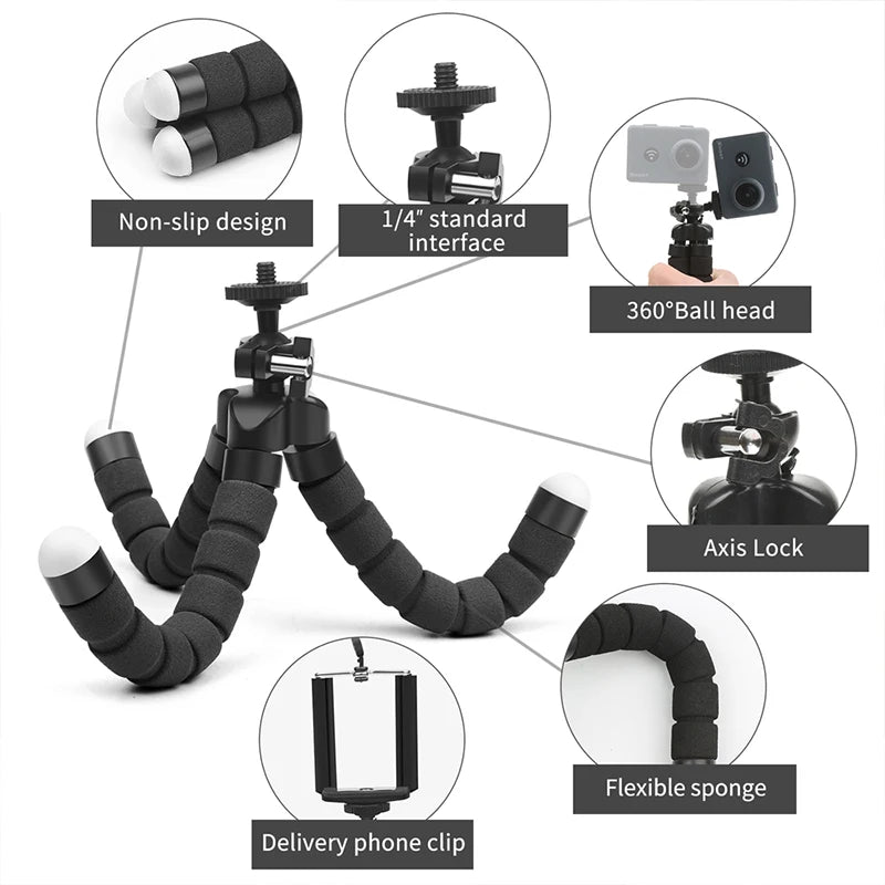 Mobile Phone Holder Flexible Octopus Tripod Bracket for Mobile Phone Camera Selfie Stand Monopod Support Photo Remote Control