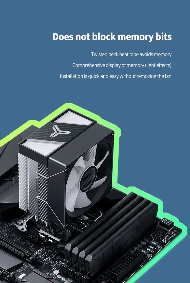 Jonsbo CR 1400 V2 CPU Cooler ARGB Quiet Fan 4 Heat Pipes Air Radiator for LGA1700 1200 115X AM4 AM5 PC Processor Heatsink Cooler