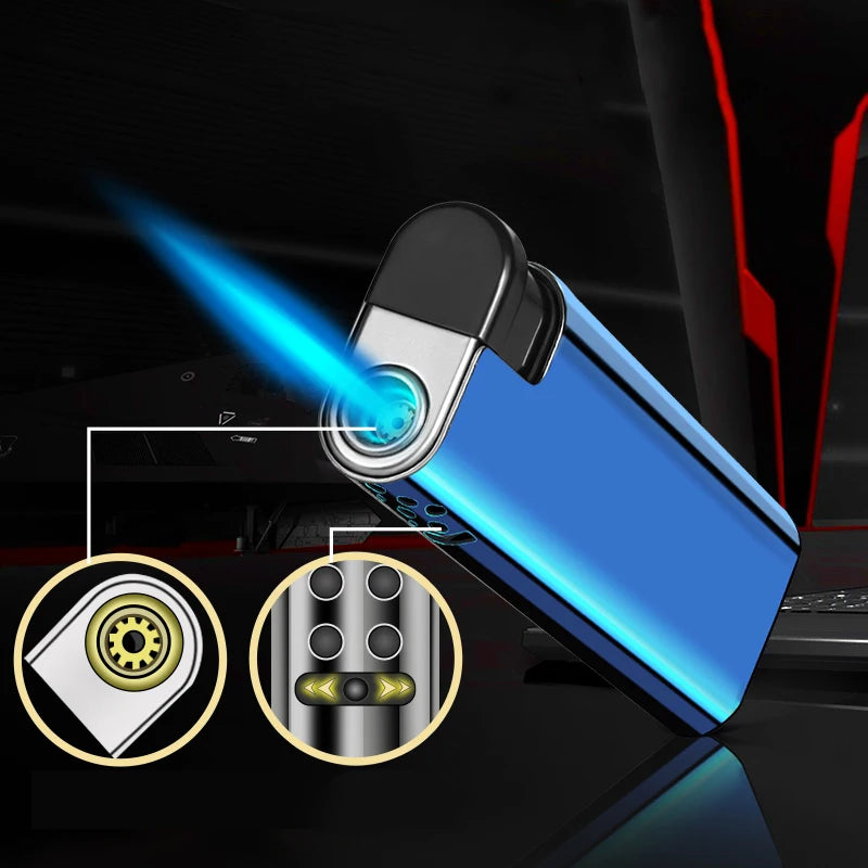 2025 New Clip Gun Butane Gas Lighter Three Capacity Cigarette Holder Windproof Blue Flame Lighter Men's Gift Smoke Accessories