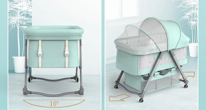 folding cheap movable Multi Function  Folding  Portable Baby Cot playpen babies Bed  Baby Crib