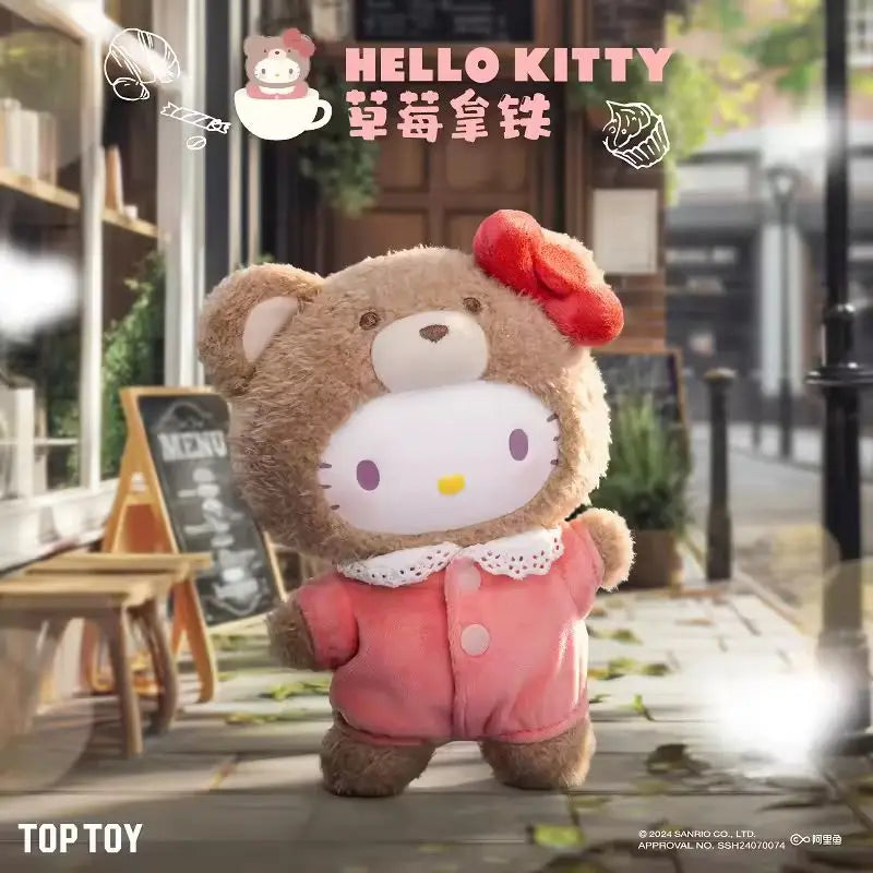 Sanrio Family Latte Series Plush Blind Box Cute Bag Pendant Doll Cartoon Kuromi/Hello Kitty Birthday Gifts Surprise Blind Boxs
