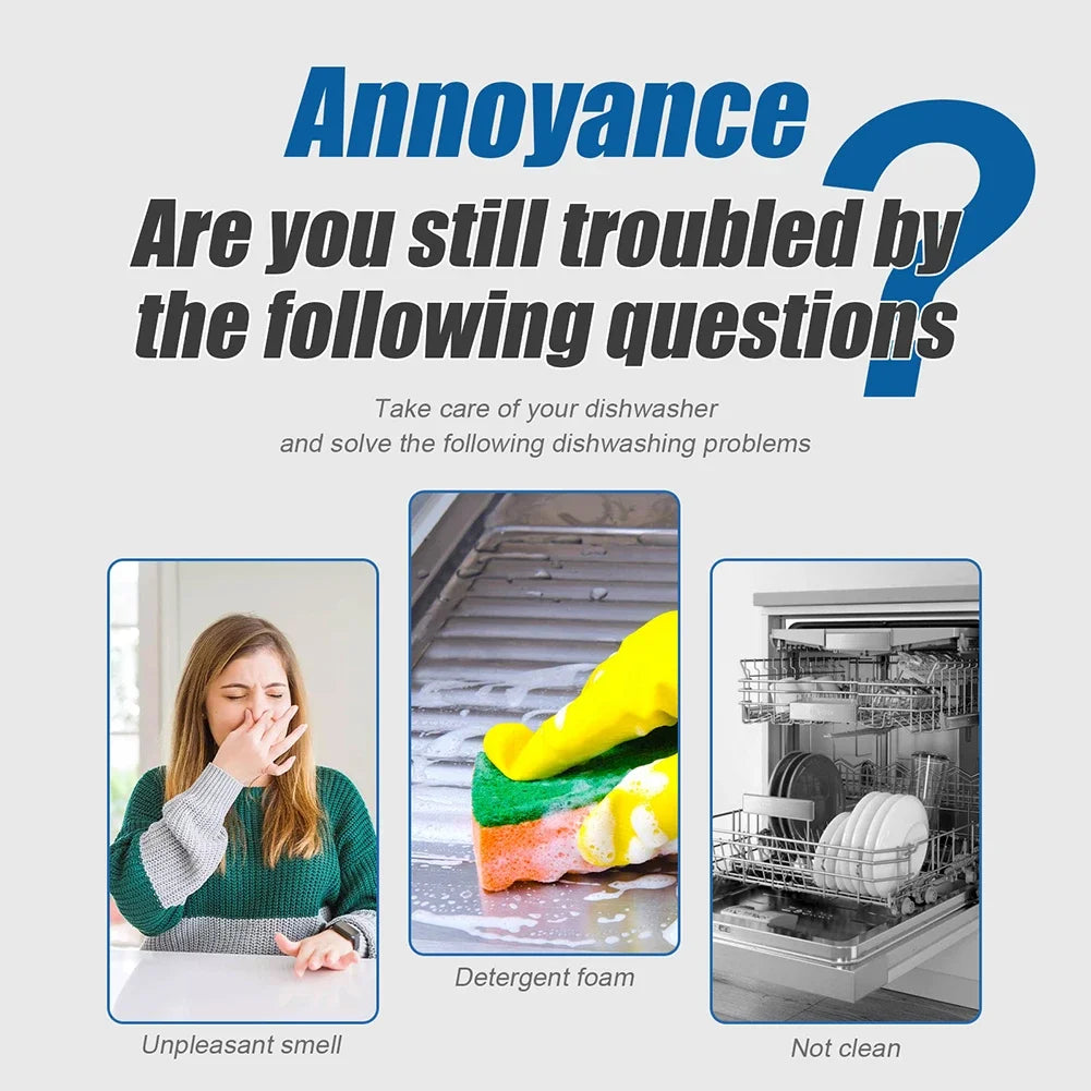 Dishwasher Cleaner Strong Oil Stain Removal Descaling Detergent Tablets Kitchen Cleaning Tools for Dishwasher Washing Machine