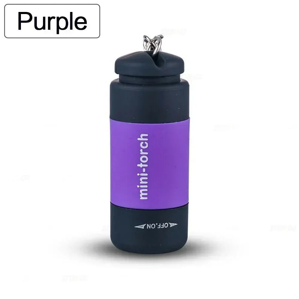 Pocket Keychain Flashlight Waterproof Outdoor Hiking Camping Mini FlashlightUSB Rechargeable LED Multifunctional Strong Light