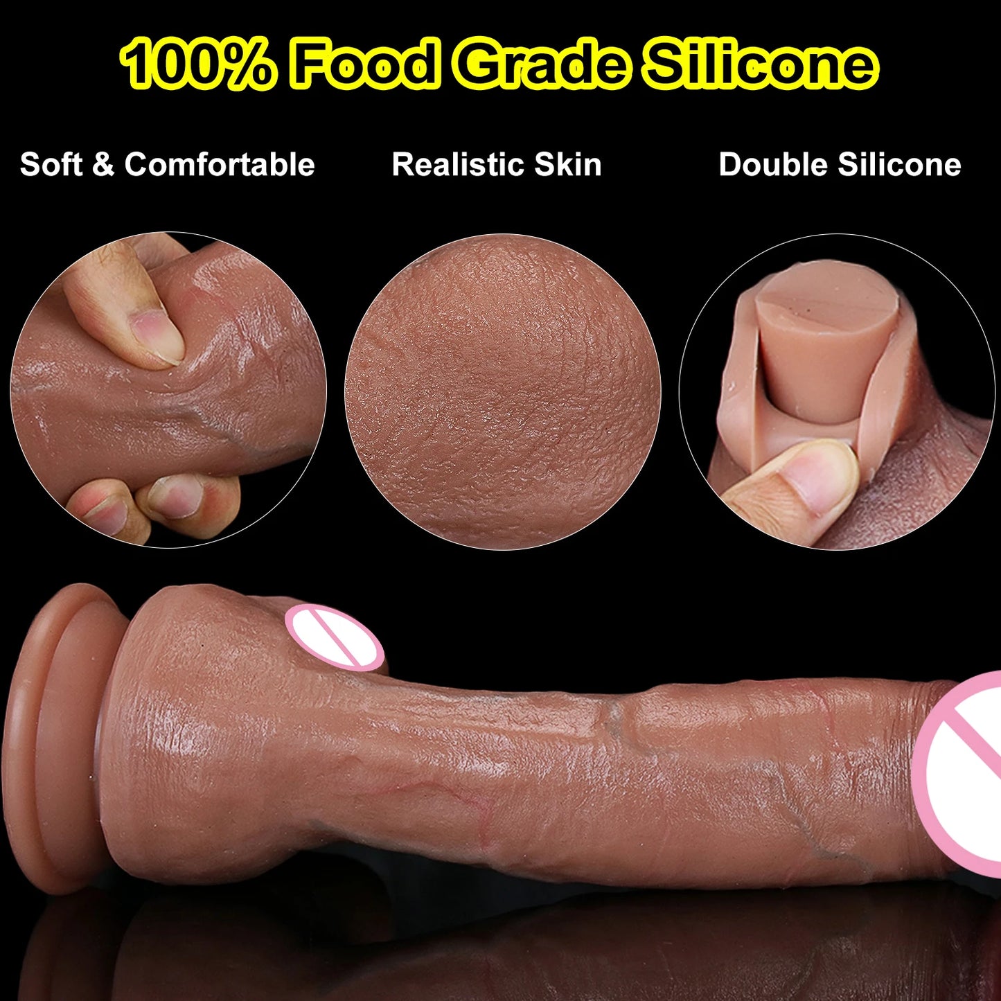 Cheap Soft Cock Realistic Strapon Big Dildo Skin Feel Small Penis Double Silicone Suction Cup Dick Gay Anal Sex Toys Men Women