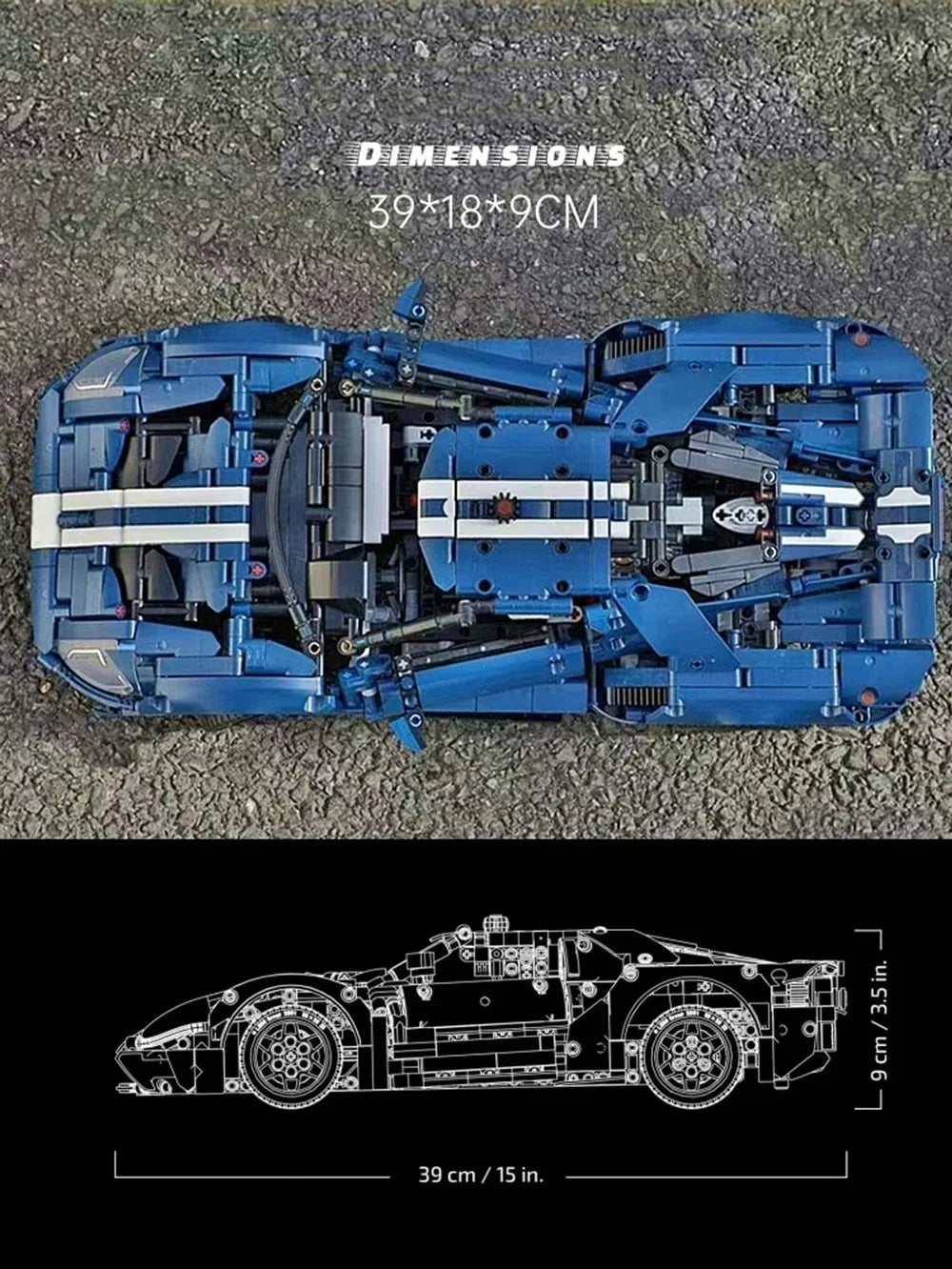 Technical MOC 42154 GT Sports Car Building Blocks 1:12 Scale Racing Vehicle Assembly Model Bricks Toys for Kids Adults Gifts