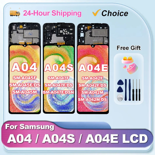 A045 For Samsung Galaxy A04 LCD A045F Display A04S A047 A047F Touch Screen Digitizer For Samsung A04E LCD A042 A042F Display