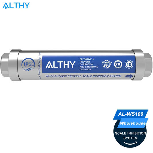 ALTHY AL-WS100 Whole House Water Descaler Scale Inhibition Softener System Machine Anti Limescale Corrosion & Hard water