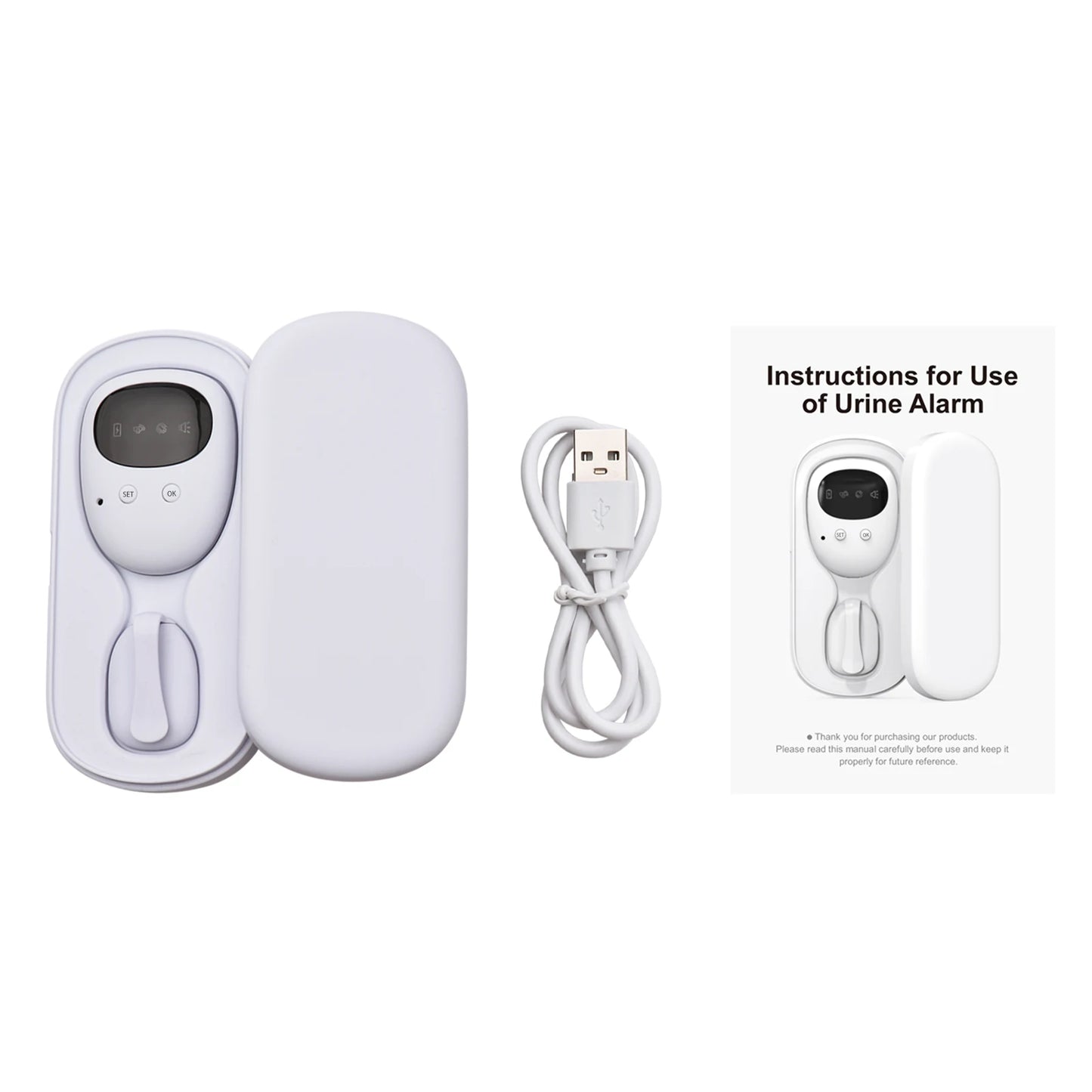 Wireless Bedwetting Alarm Pee Alarm with Receiver Transmitter for Kid Potty Training Elder Care 10-20M Vibration Sound Reminding