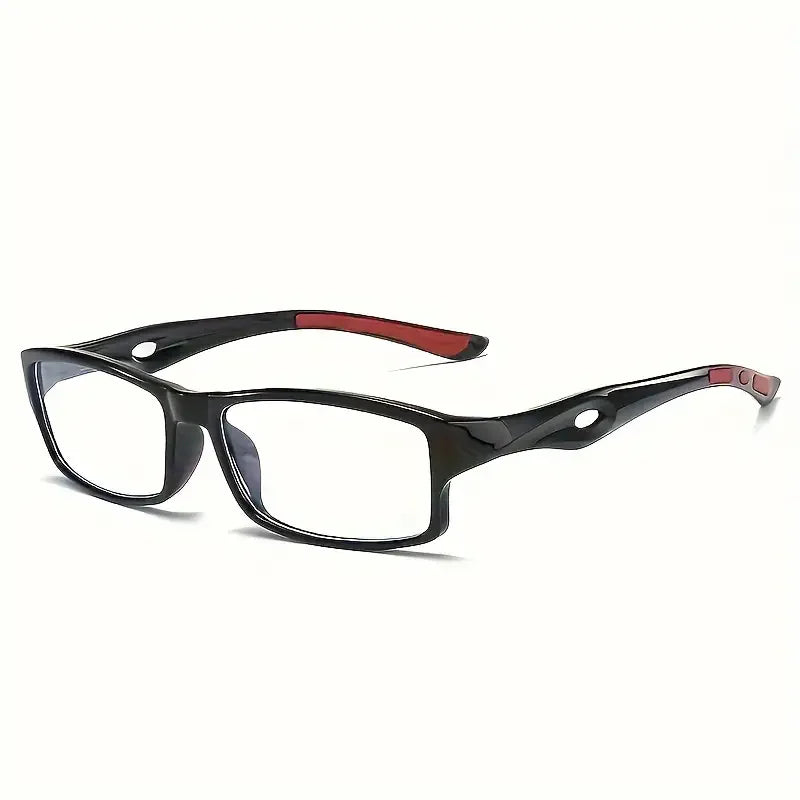 5PCS Sport Style Non-Prescription Reading Glasses Anti-Blue Light Rectangular Full Rim Eyewear, PC Frame Material