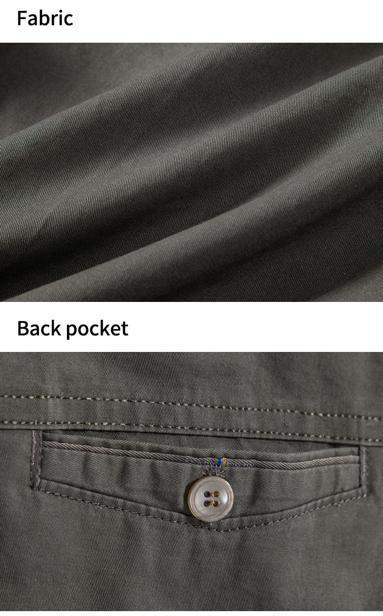 8 Colors Mens Cotton Casual Shorts Summer Business Casual Knee Pants Classic Khaki American Style Streetwear Golf Shorts Beige