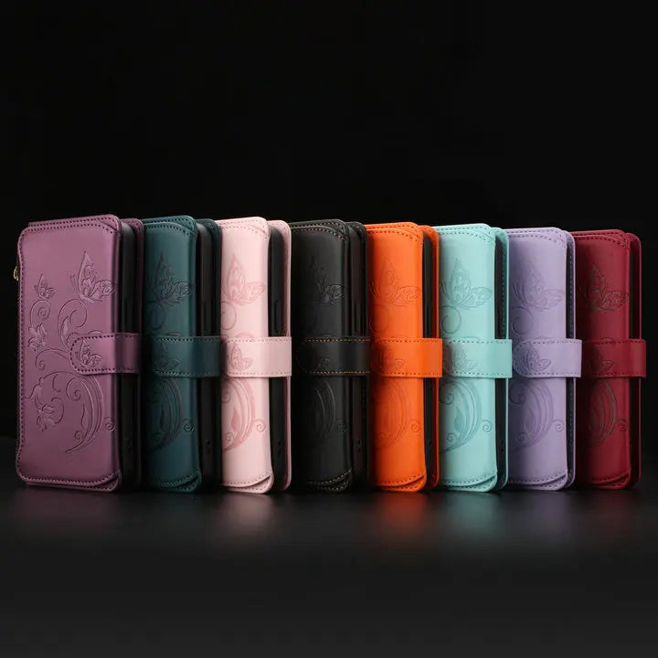 For Tecno Camon 50 Pro 2026 Edmboss Floral Zipper Leather Wallet Case for Tecno Camon 40 Premier Case Camon 50 40 Pro Funda