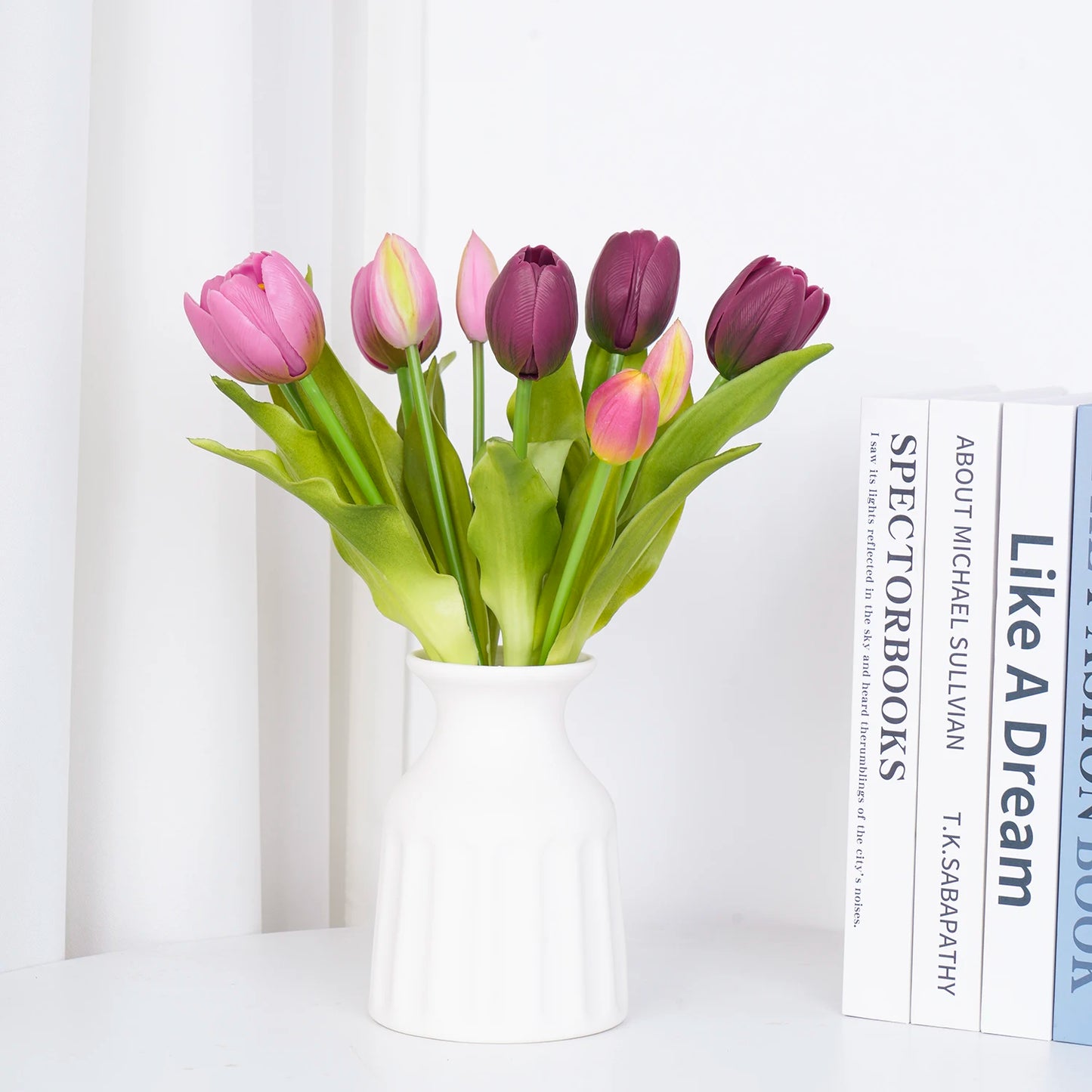 5pcs Artificial Tulip Bouquet Silicone Fake Flowers Party Decoration Living Room Table Centerpiece Floral Arrangement Decoration