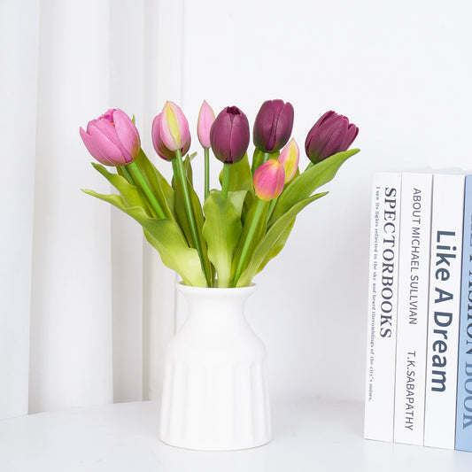 5pcs Artificial Tulip Bouquet Silicone Fake Flowers Party Decoration Living Room Table Centerpiece Floral Arrangement Decoration