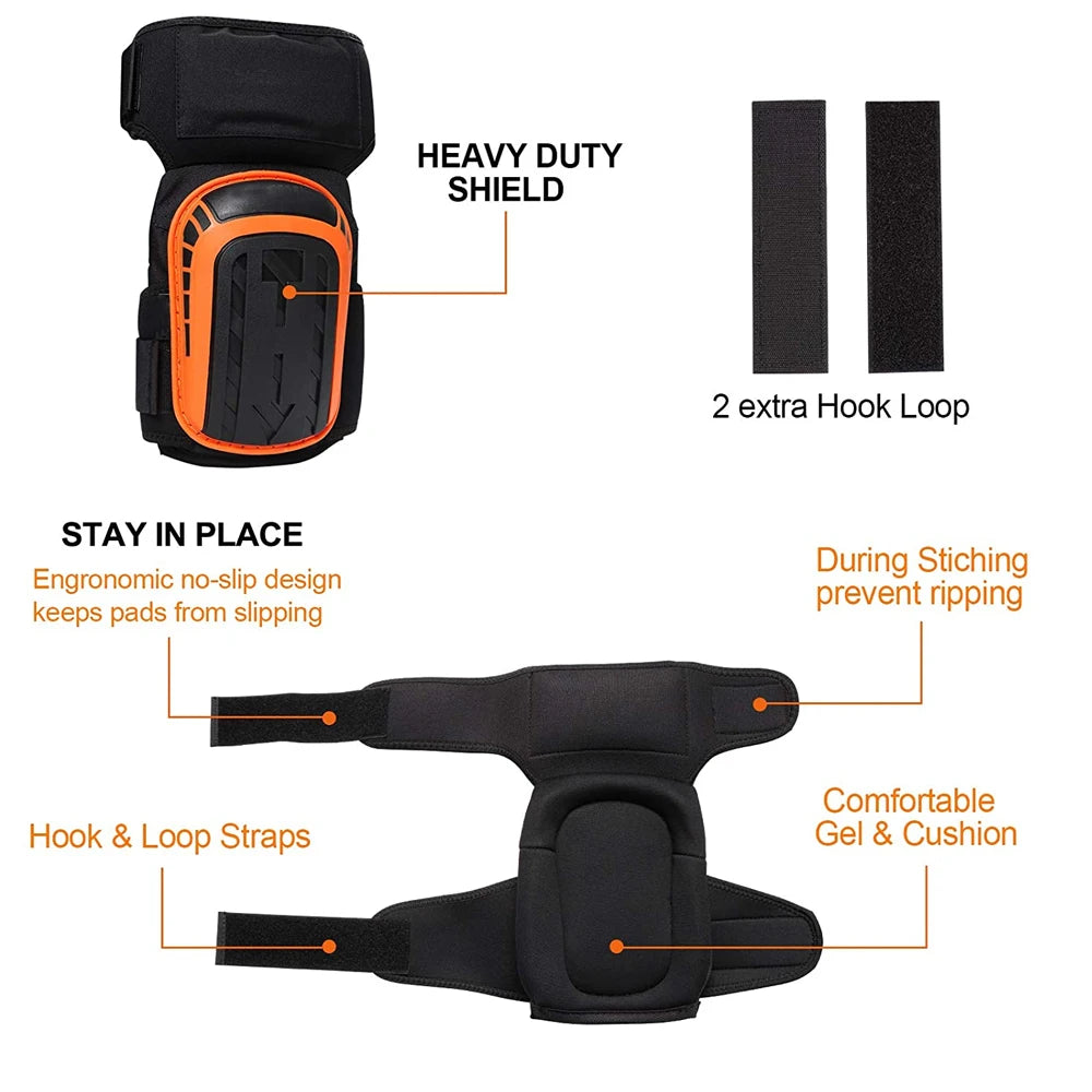 Comfortable Gel Cushion and Adjustable Straps for Working, Gardning Professional Heavy Duty EVA Foam Padding Knee Pads