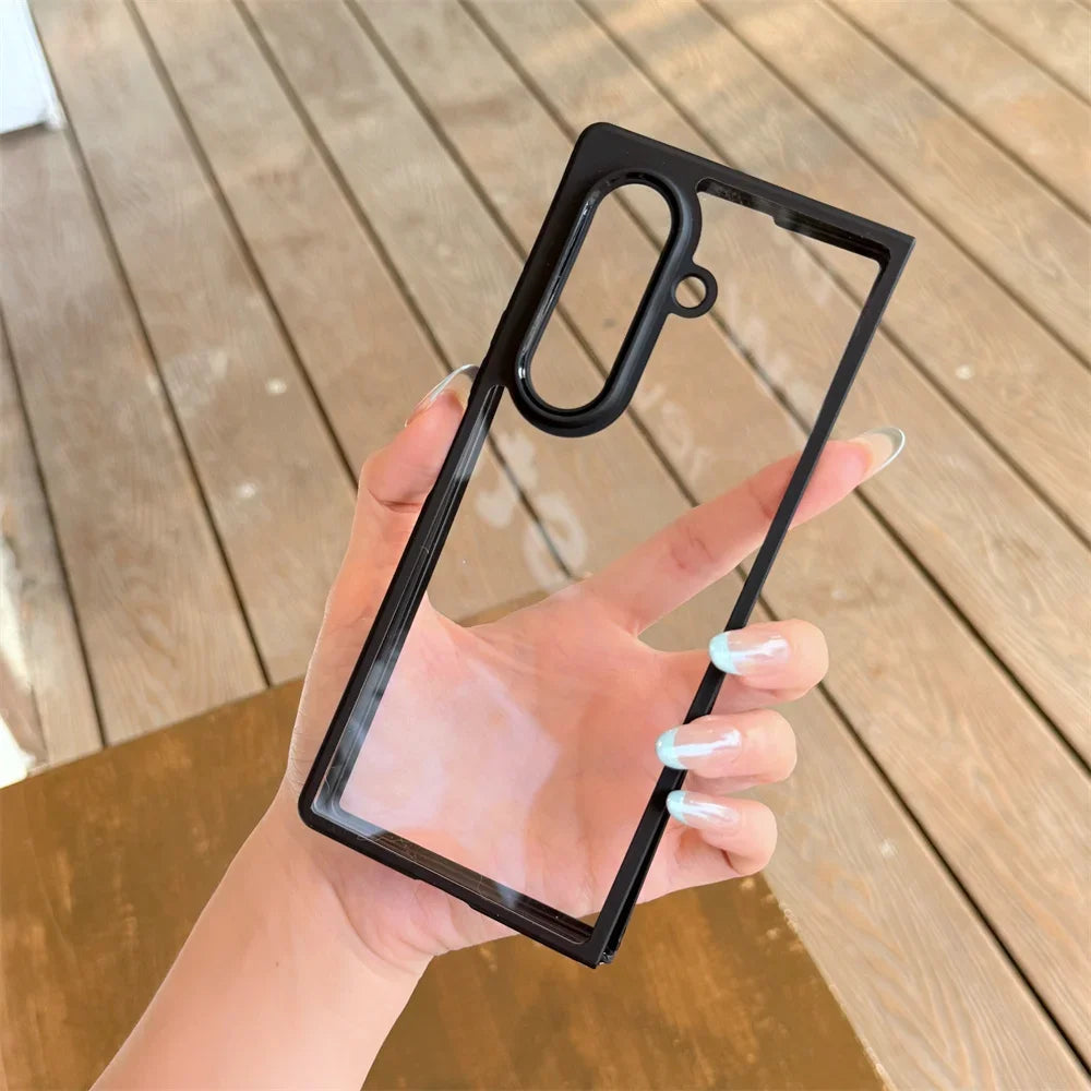 Frosted Transparent Shockproof Phone Case for Samsung Galaxy Z Fold7 Fold6 5G Fold 7 6 5 4 Matte Translucent Protection Cover