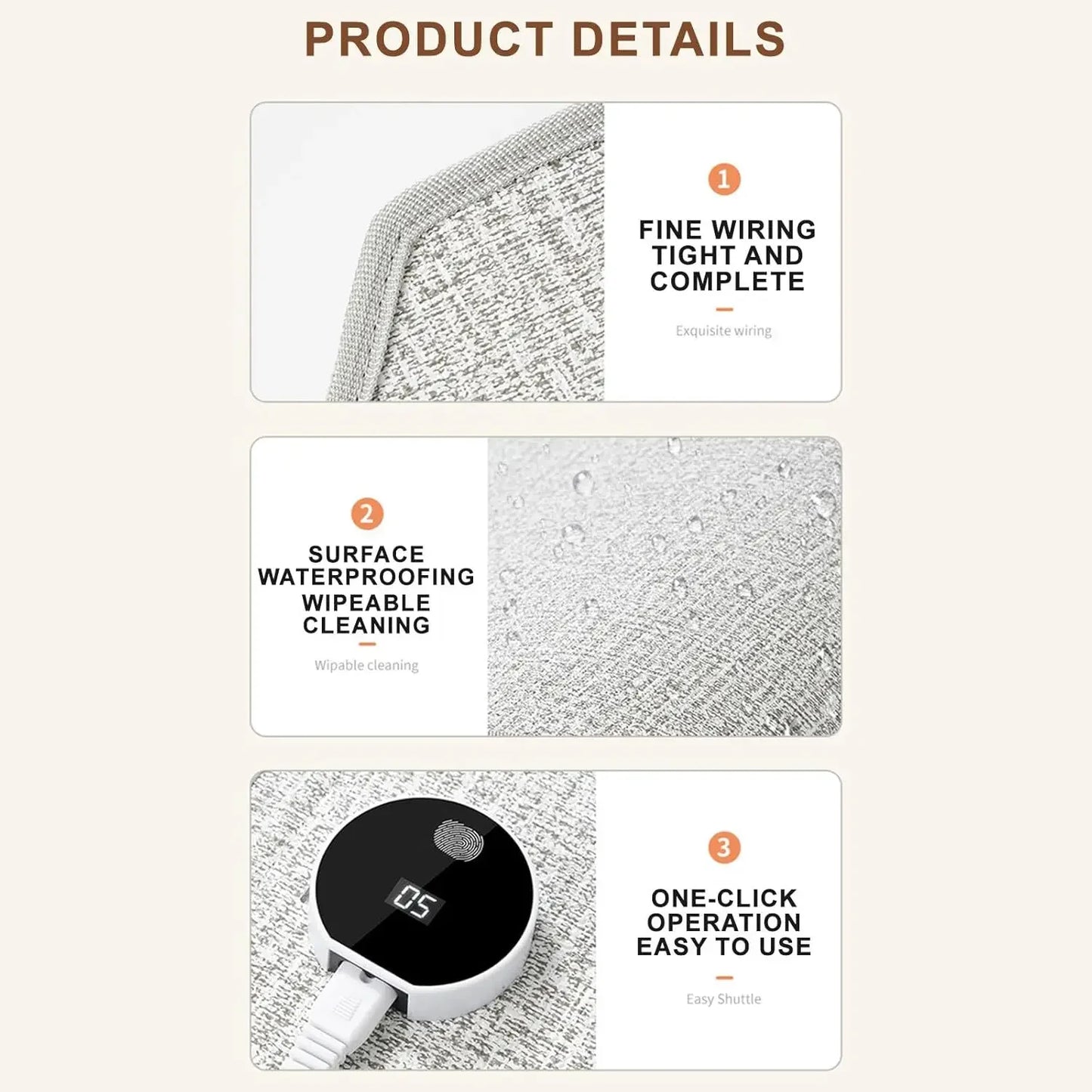 Electric Foot Heater Under Desk Silent Foldable Leg Warmer Thermostat Auto Shut Off Timer Office Home EU/UK Plug