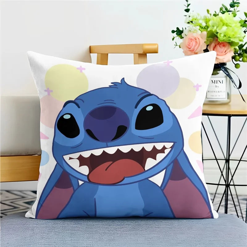 Stitch pillowcase cute cartoon anime peripheralsBedroom Sofa Decorative Cushion Cover With Zipper Soft Cushion Cover